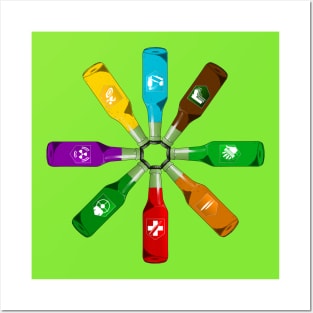 Zombie 8 Perk Pinwheel on Lime Green Posters and Art